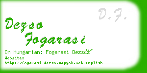 dezso fogarasi business card